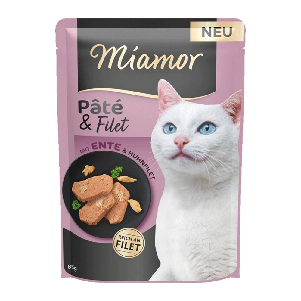 MIAMOR Pâté & Filet Kaczka Kurczak 85g Saszetka Karma Mokra dla Kotów